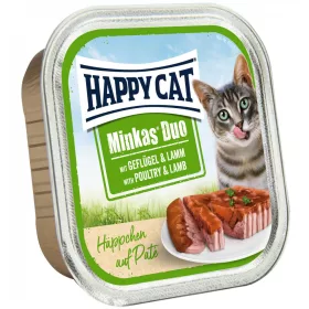   Happy Cat Minkas Duo pástétomos falatkák szárnyas-bárány 100g