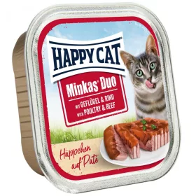   Happy Cat Minkas Duo pástétomos falatkák szárnyas-marha 100g