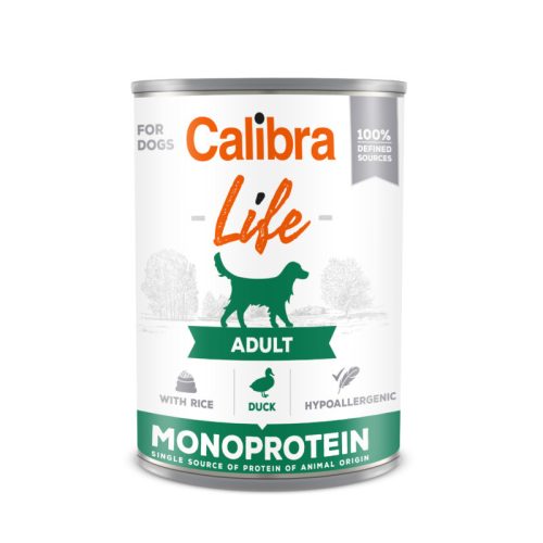 Calibra Dog Life Adult duck with rice konzerv 400g