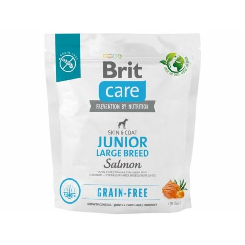 Brit Care Grain-Free Junior Large Breed Salmon & Potato 1kg - hipoallergén, gabonamentes kutyatáp nagytestű kölyköknek