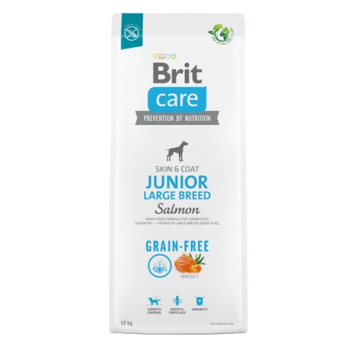 Brit Care Grain-Free Junior Large Breed Salmon & Potato 12kg - hipoallergén, gabonamentes kutyatáp nagytestű kölyköknek