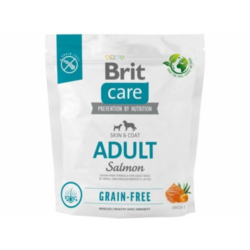 Brit Care Grain-Free Adult Salmon & Potato 1kg- hipoallergén, gabonamentes kutyatáp (1-25kg)