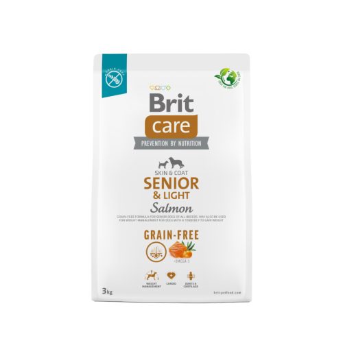 Brit Care Grain-Free Senior & Light Salmon & Potato 3kg - hipoallergén kutyatáp idős és/vagy túlsúlyos kutyák részére