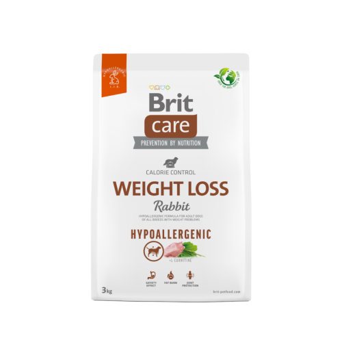 Brit Care Weight Loss Rabbit & Rice 3kg - hipoallergén fogyókúrás kutyatáp