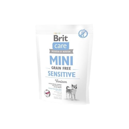 Brit Care Mini Grain-Free Sensitive Venison 400g - szarvashúsos hipoallergén, gabonamentes kutyatáp kistestű, felnőtt kutyáknak