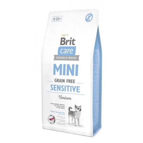 Brit Care Mini Grain-Free Sensitive Venison 7kg - szarvashúsos hipoallergén, gabonamentes kutyatáp kistestű, felnőtt kutyáknak