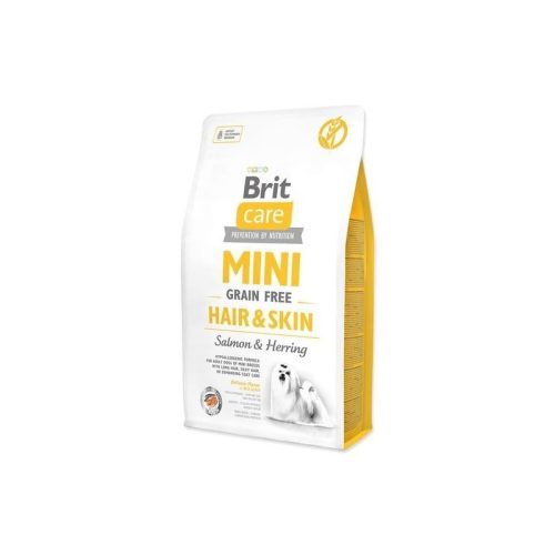 Brit Care Mini Grain-Free Hair & Skin Salmon & Herring 2kg - hipoallergén, gabonamentes kutyatáp,érzékeny bőrre, szőrre