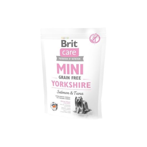 Brit Care Mini Grain-Free Yorkshire Salmon & Tuna 400g - halas hipoallergén, gabonamentes kutyatáp Yorkshire terrierek számára