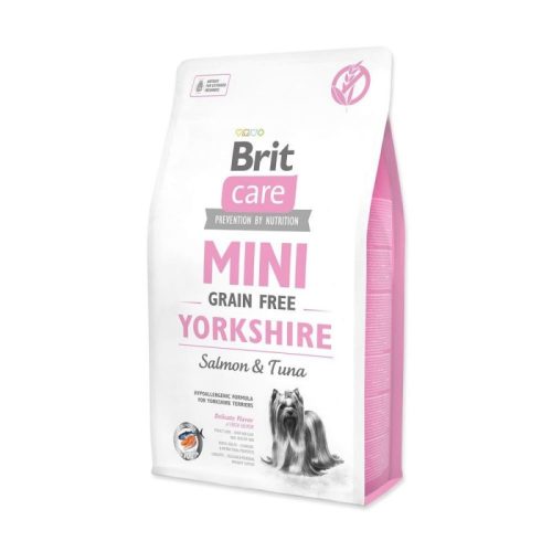 Brit Care Mini Grain-Free Yorkshire Salmon & Tuna 2kg- halas hipoallergén, gabonamentes kutyatáp Yorkshire terrierek számára