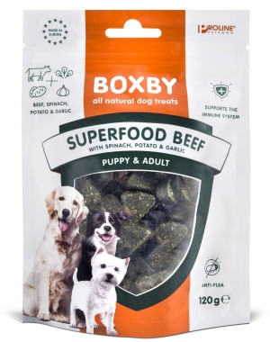 Boxby Superfood Beef jutalomfalat – marha, spenót, fokhagyma