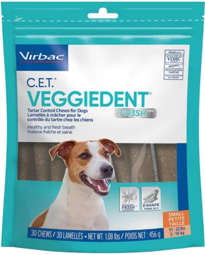 Virbac VeggieDent rágószalag S 15db - fogtisztító kutyáknak