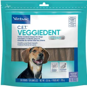   Virbac VeggieDent rágószalag M 15db- fogtisztító kutyáknak