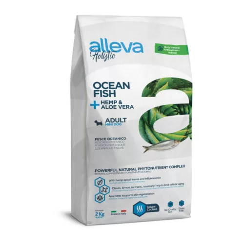 Alleva Holistic Adult Mini tengeri hal, kender & aloe vera 12kg
