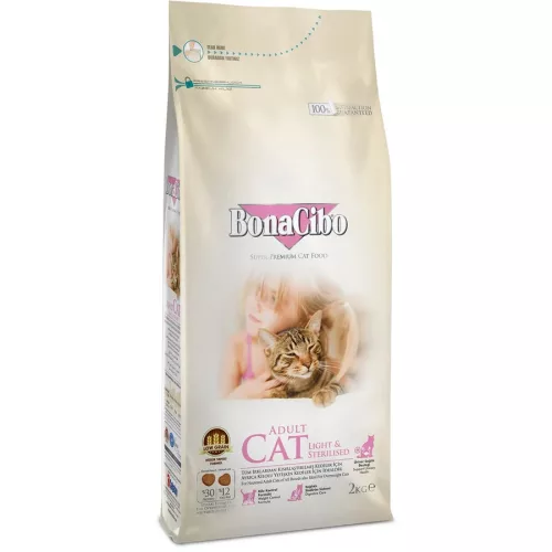 Bonacibo Cat Light&steril csirke, szardella, rák & rizs 5kg