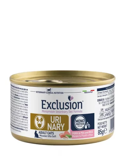 Exclusion Cat Urinary pork, pea&rice konzervz 85g