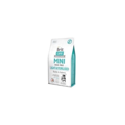 Brit Care Mini Grain-Free Light & Sterilized Rabbit & Salmon 2kg - ivartalanított vagy hízásra hajlamos kistestű kutyák számára