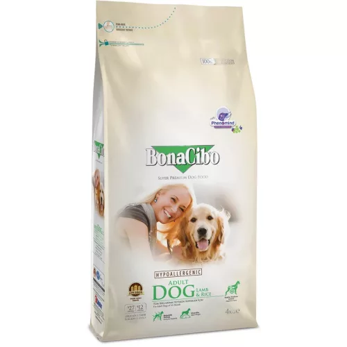 Bonacibo Adult dog bárány, szardella & rizs 4kg - kutya száraztáp