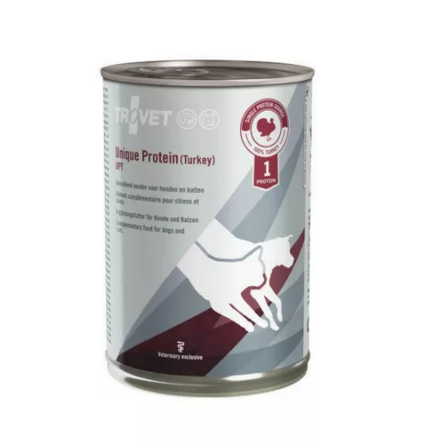 Trovet Unique Protein Turkey (UPT) - Egyféle fehérjéből álló konzerv pulykahússal kutyáknak és macskáknak 400g