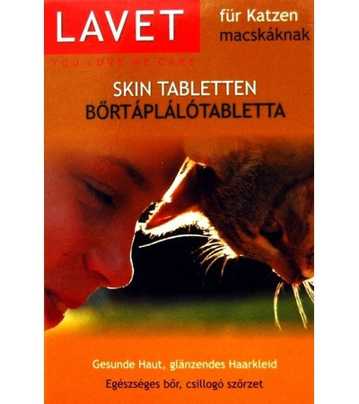 Akciós Lavet Bőrtápláló tabletta macskáknak 50db