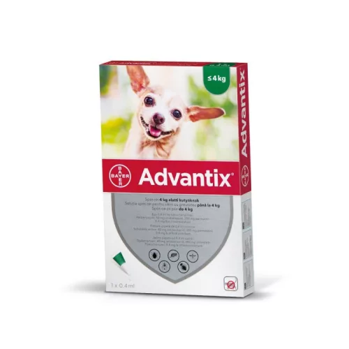 Akciós Advantix spot on kutyáknak 4kg alatt 1db ampulla (A termék lejárati ideje: 2026.12.31.)