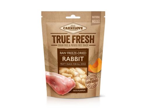 Akciós Carnilove True Fresh Raw freeze-dried snack Rabbit with pumpkin - jutalomfalat nyúllal és sütőtökkel 40g