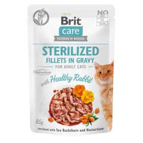   Brit Care Cat Sterilized Fillets in gravy with healthy rabbit alutasakos 85g