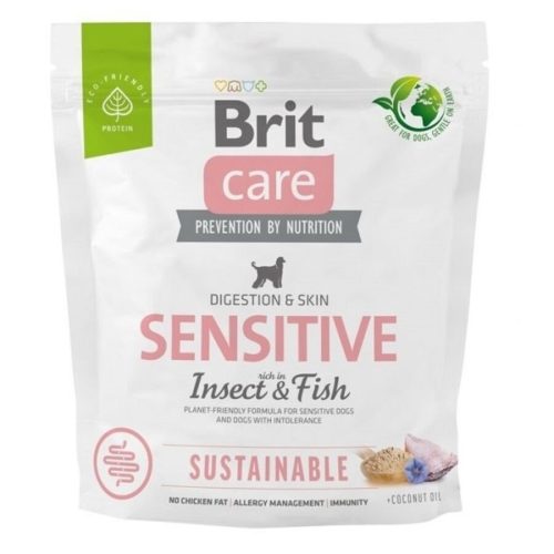 Brit Care Sensitive Insect & fish 1kg - hipoallergén gabonamentes kutyatáp 