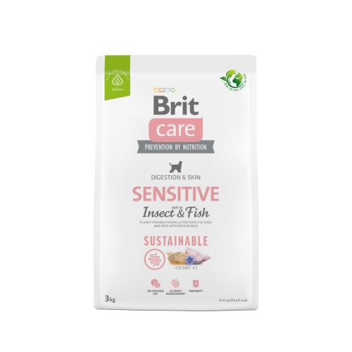 Brit Care Sensitive Insect & fish 3kg - hipoallergén gabonamentes kutyatáp 