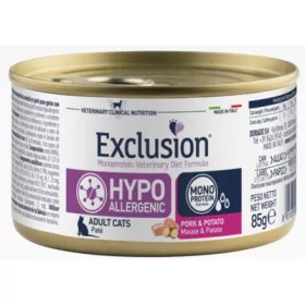   Exclusion Cat Hypoallergenic Pork&potato konzerv 85g - hipoallergén, gabonamentes monoprotein konzerv macskáknak