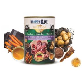   Happy&Fit Superior Friss Konzerv Bárányhús Sárgarépával és Burgonyával 400g