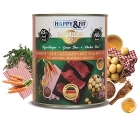   Happy&Fit Superior Friss Konzerv Vaddisznóhús Sárgarépával és Burgonyával 800g