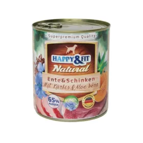   Happy&Fit Natural Dog Konzerv Kacsa&Sonka Sütőtökkel&Aloe Verával 800g
