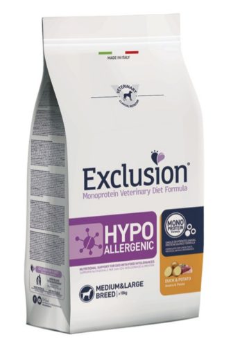 Exclusion Hypoallergenic duck&potato medium/large breed 2kg-hipoallergén, kacsás kutyatáp (10kg feletti kutyáknak)