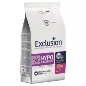 Exclusion Hypoallergenic Pork&pea Medium/large Breed 12kg