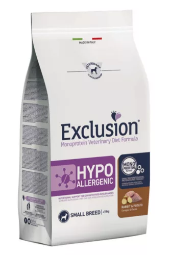 Exclusion Hypoallergenic Rabbit&potato Small Breed 2kg- hipoallergén, nyulas kutyatáp, kistestű kutyáknak (10kg alatt)