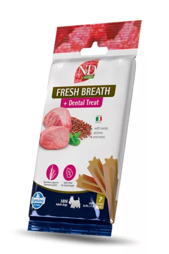 N&D Quinoa Fresh Breath Dog Lamb Adult Mini 60g - kutya fogtisztító