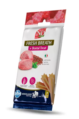 N&D Quinoa Fresh Breath Dog Lamb Adult Medium & Maxi 100g - kutya fogtisztító