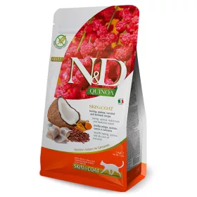   N&D Quinoa Skin&coat  Cat Adult Herring Coconut 300g - macska száraztáp hering, quinoa, kókusz
