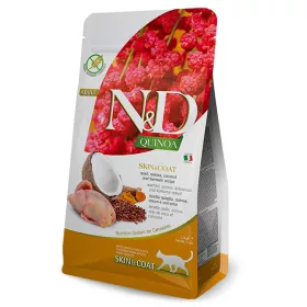   N&D Quinoa Skin&coat  Cat Adult Quail Coconut 300g - macska száraztáp fürj, quinoa, kókusz