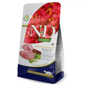   N&D Quinoa Weight Management Cat Adult Lamb 300g - macska száraztáp bárány, quinoa, brokkoli