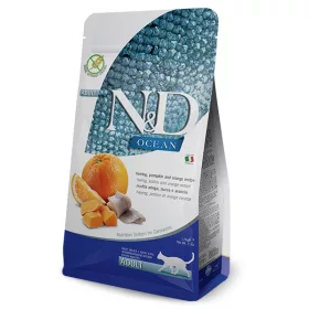   N&D Ocean Cat Adult Herring Pumpkin Orange 300g - macska száraztáp hering, sütőtök, narancs 