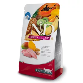   N&D Tropical Selection Cat Adult Chicken 1,5kg - macska száraztáp csirke, tönköly, zab, trópusi gyümöcsök