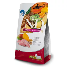   N&D Tropical Selection Dog Chicken Adult Mini 1,5kg - kutya száraztáp csirke, tönkölybúza, zab, trópusi gyümölcsök