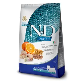   N&D Ocean Dog Cod Adult Mini 2,5kg - kutya száraztáp tőkehal, tönköly, zab, narancs
