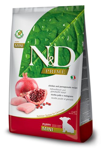 N&D Prime Dog Chicken Puppy Mini 2,5kg - kölyök kutya száraztáp csirke, gránátalma