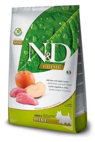 N&D Prime Dog Wild Boar Adult Mini 2,5kg - kutya száraztáp vaddisznó, alma
