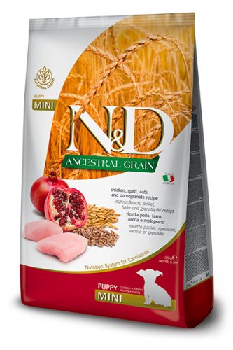 N&D Ancestral Grain Chicken Puppy Mini 2,5kg - kölyök kutya száraztáp csirke, tönköly, zab, gránátalma