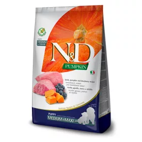   N&D Grain Free Dog Pumpkin Lamb Puppy Medium/Maxi 2,5kg - kölyök kutya száraztáp bárány, áfonya, sütőtök