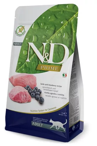 N&D Prime Cat Adult Lamb Blueberry 5kg - macska száraztáp bárány&áfonya