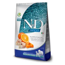   N&D Ocean Dog Cod Adult Medium/Maxi 12kg - kutya száraztáp tőkehal, sütőtök, narancs